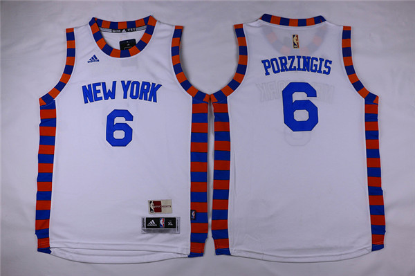 Adidas New York Knicks Youth #6 Porzingis white NBA jerseys->->Youth Jersey